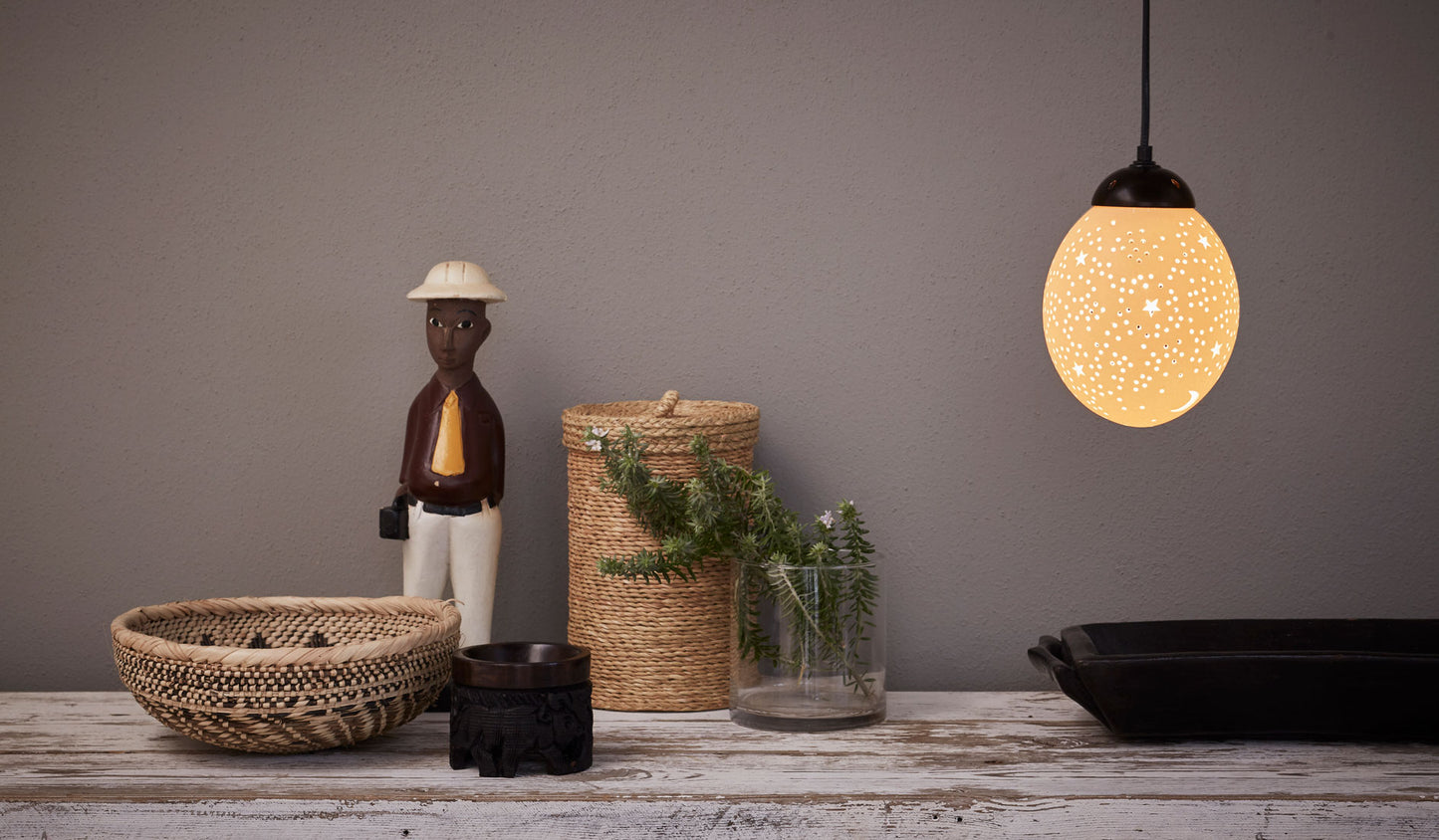 Tulip themed ostrich egg tealight