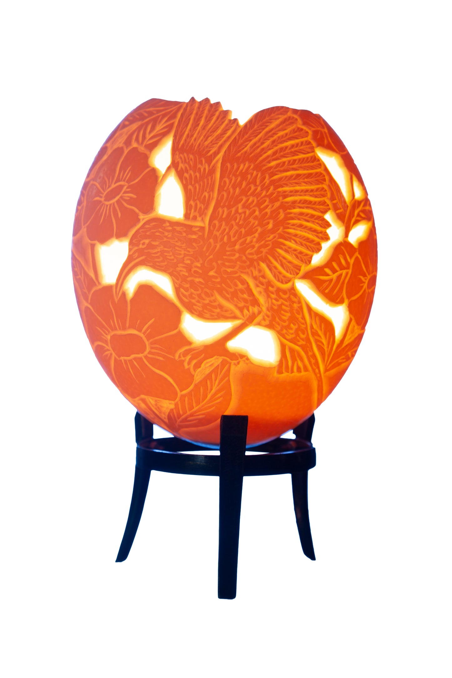 Hummingbird themed ostrich egg tealight