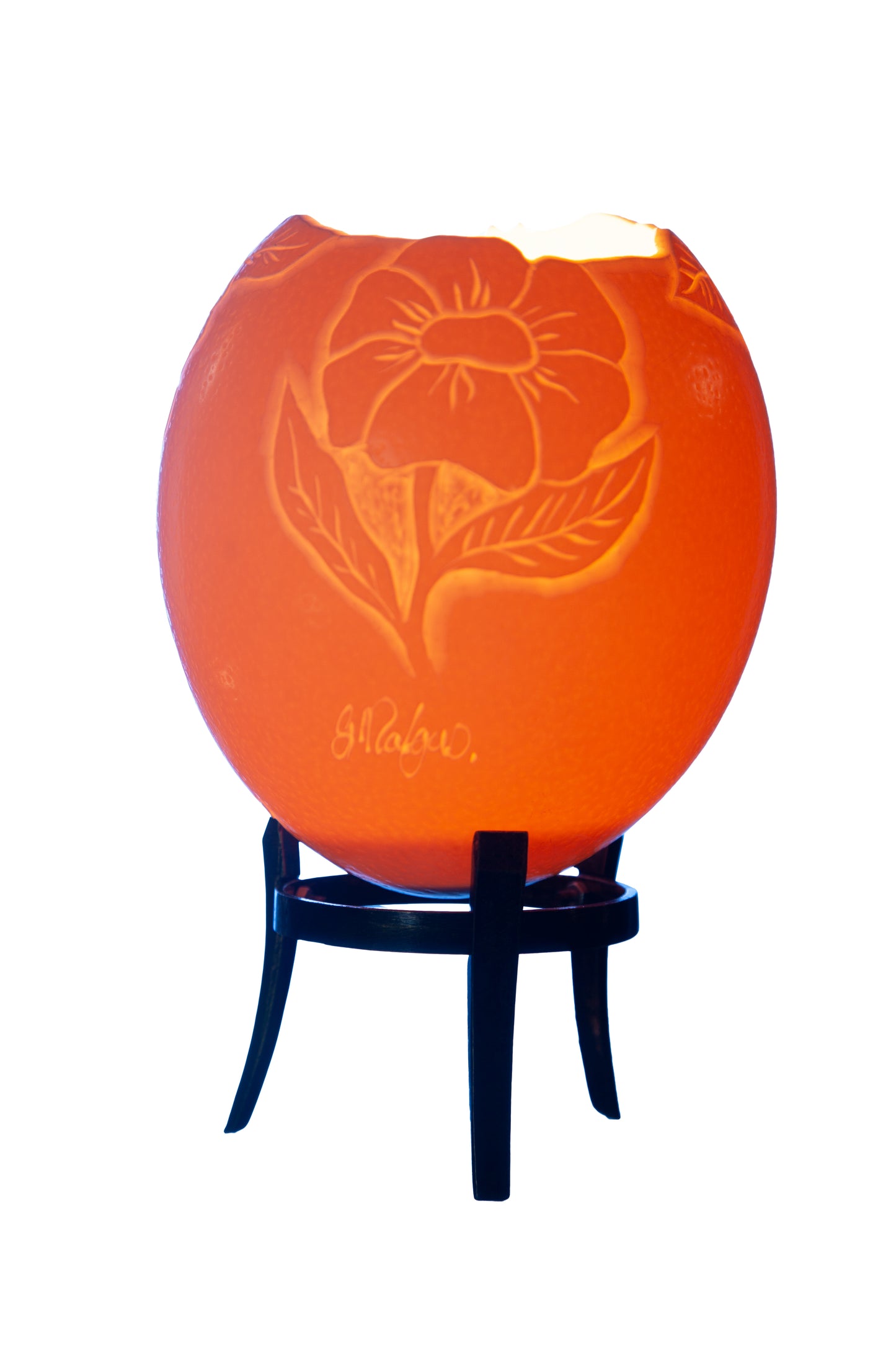 Hummingbird themed ostrich egg tealight