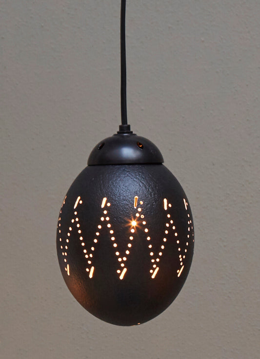 Black ostrich eggshell pendant light