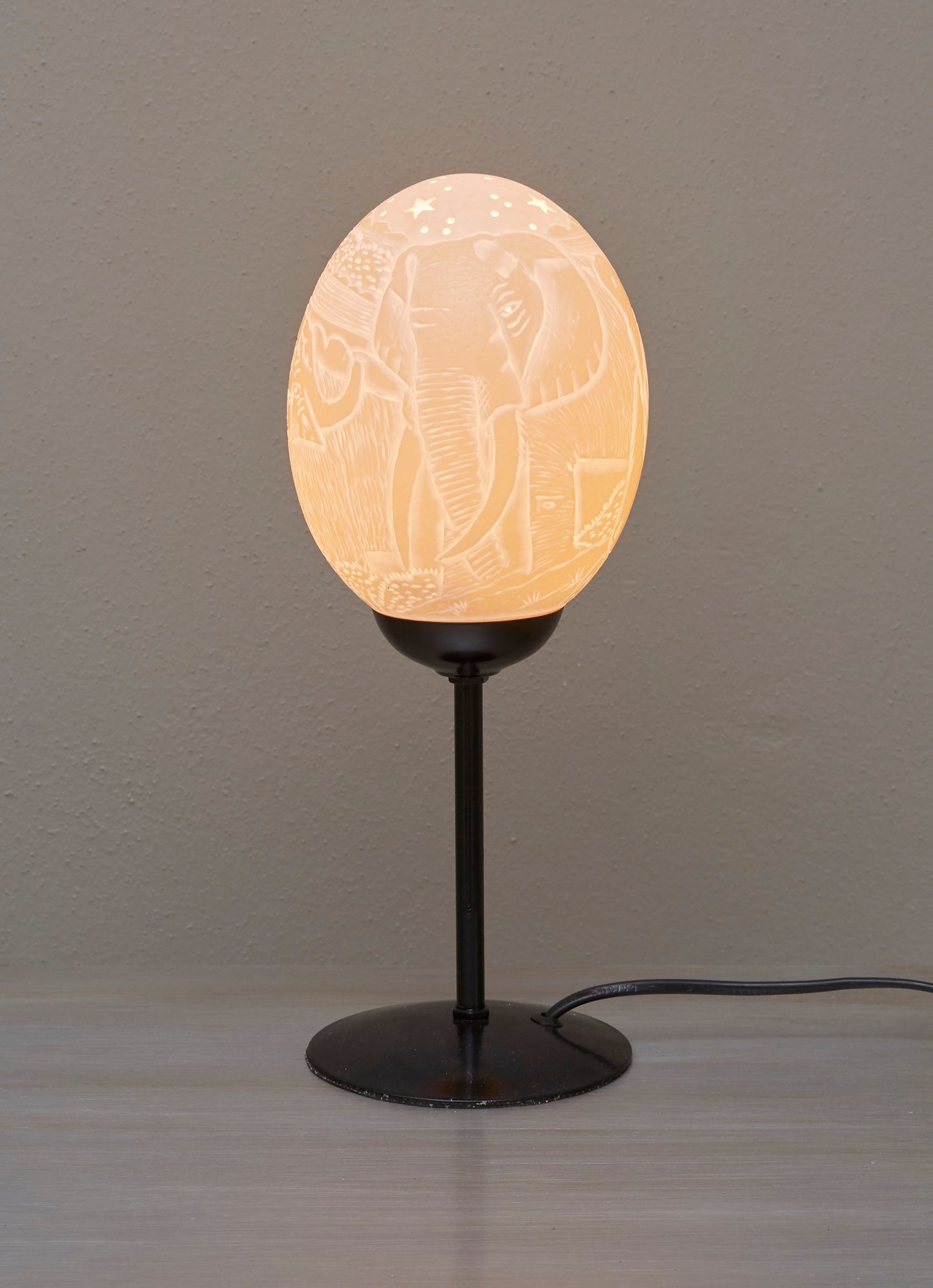 Mild Steel Ostrich egg lamp stand 120mm (excludes egg)