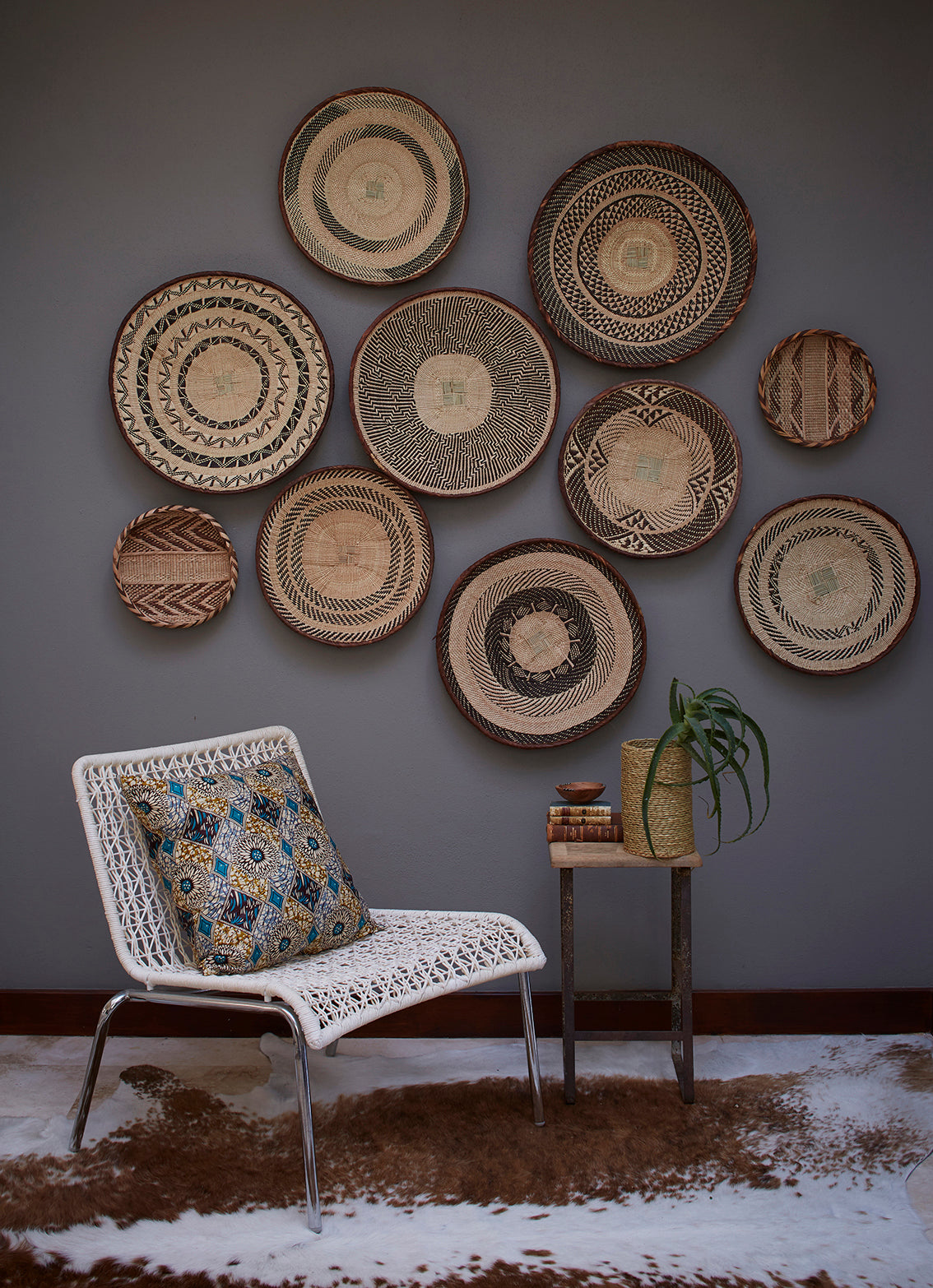 African Tonga natural basket 45cm