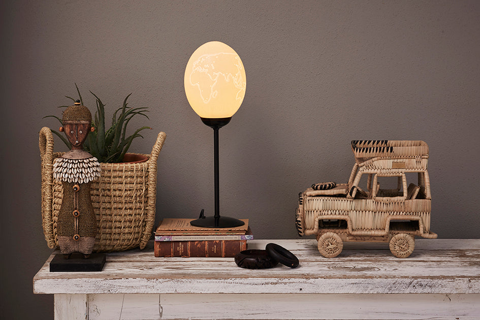 Mild Steel Ostrich egg lamp stand 0mm (excludes egg)