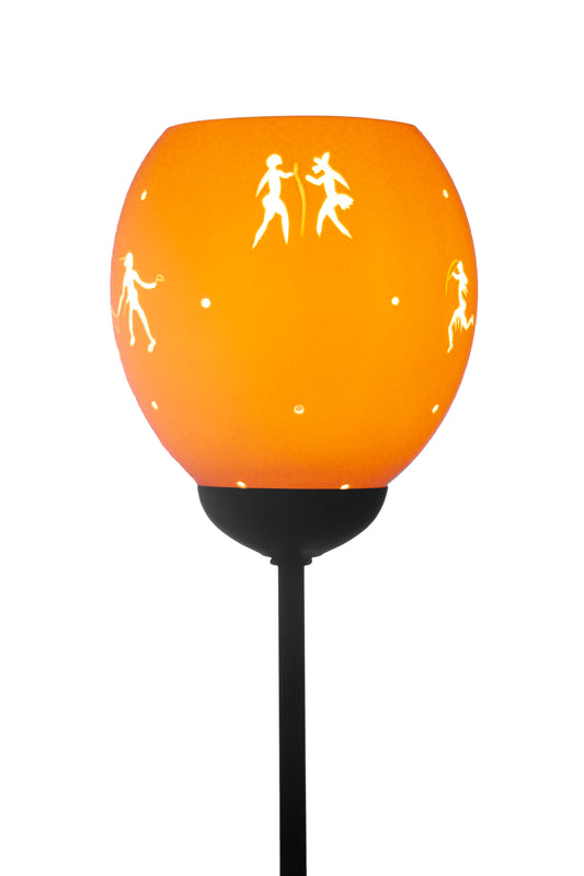 Africa & Bushman themed ostrich egg lamp