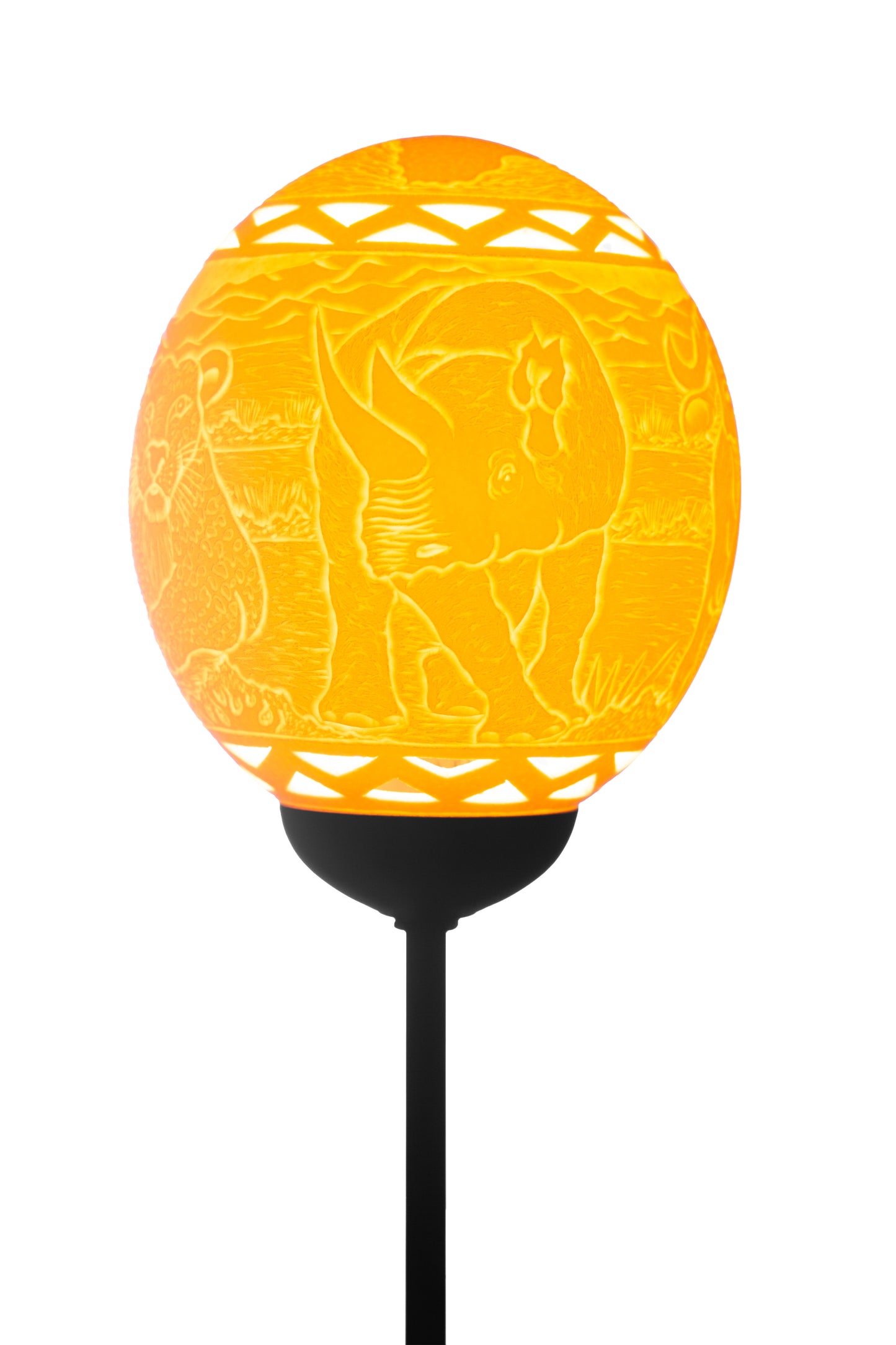 Big 5 Triangle ostrich egg lamp