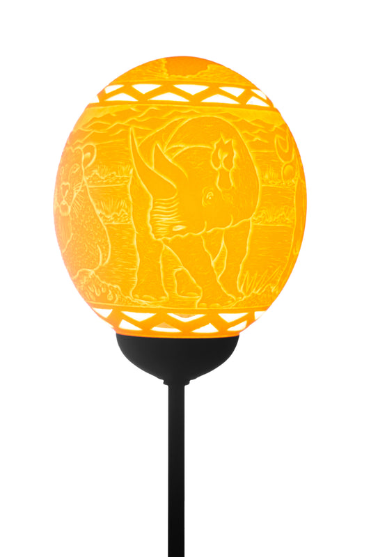 Big 5 Triangle ostrich egg lamp