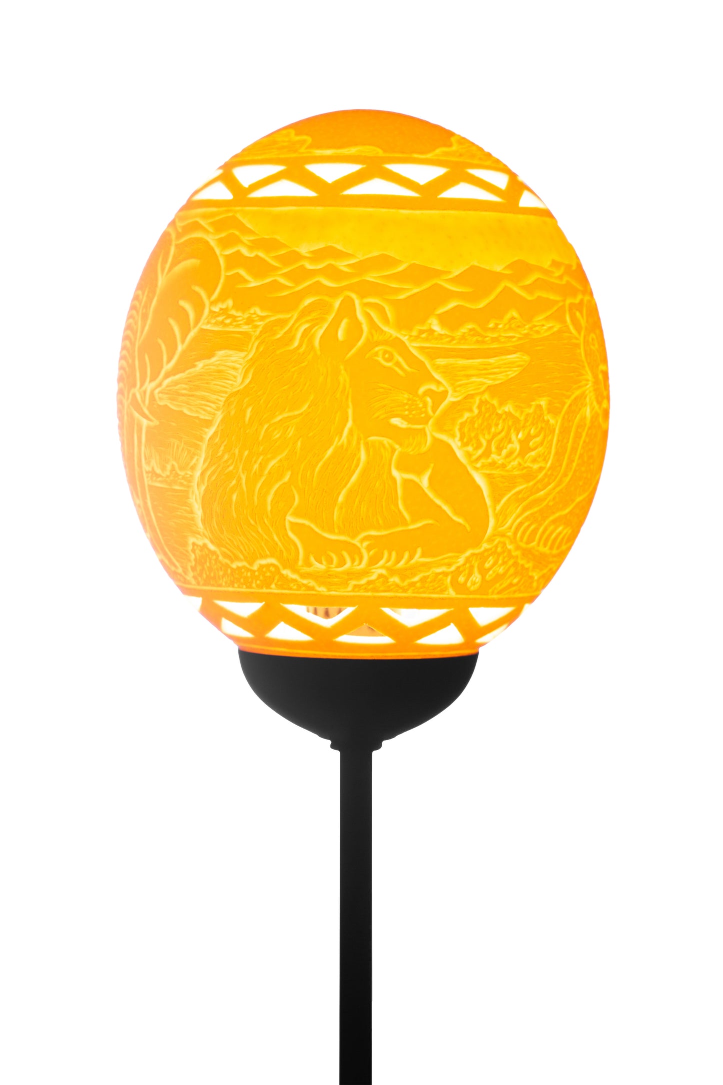 Big 5 Triangle ostrich egg lamp