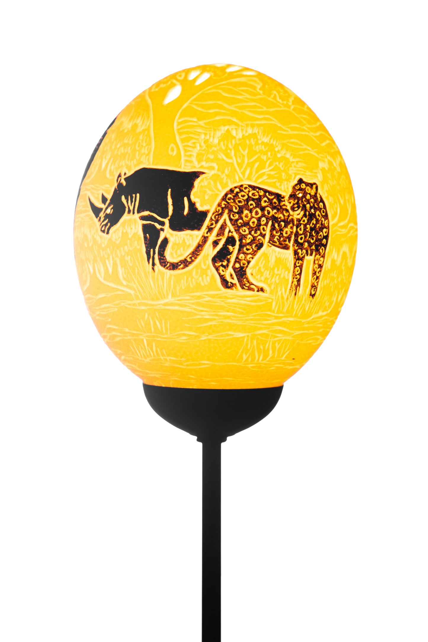 Big 5 black ostrich egg lamp