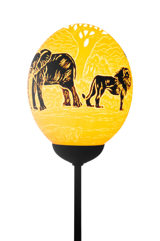 Big 5 black ostrich egg lamp