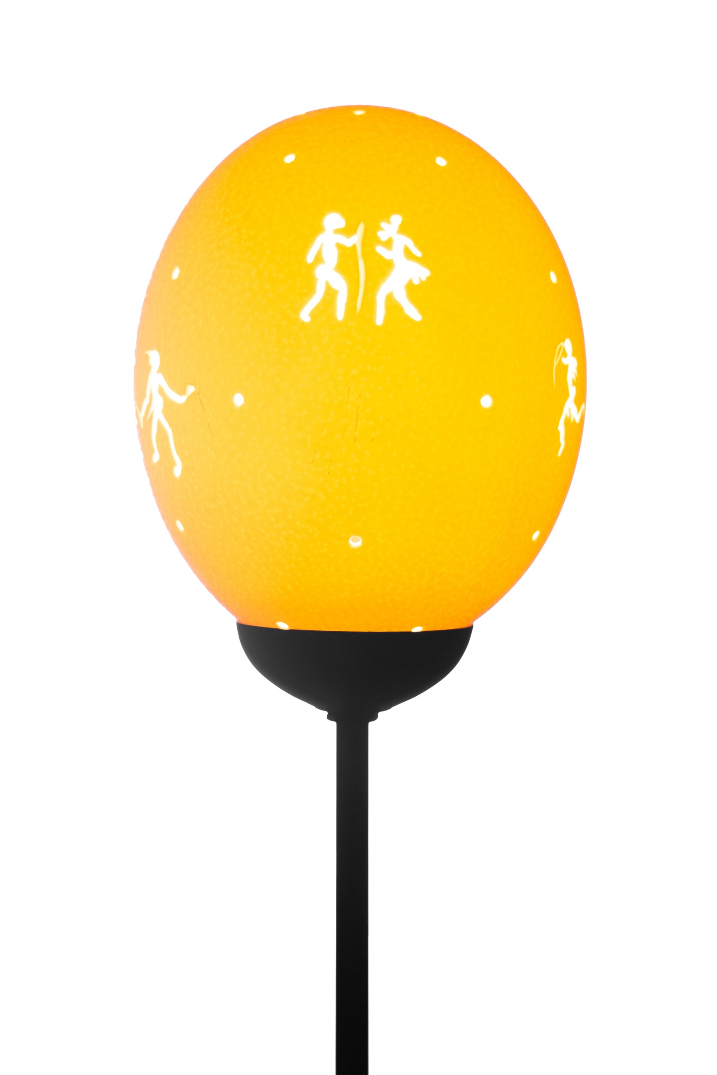 Bushman Africa themed ostrich egg lamp