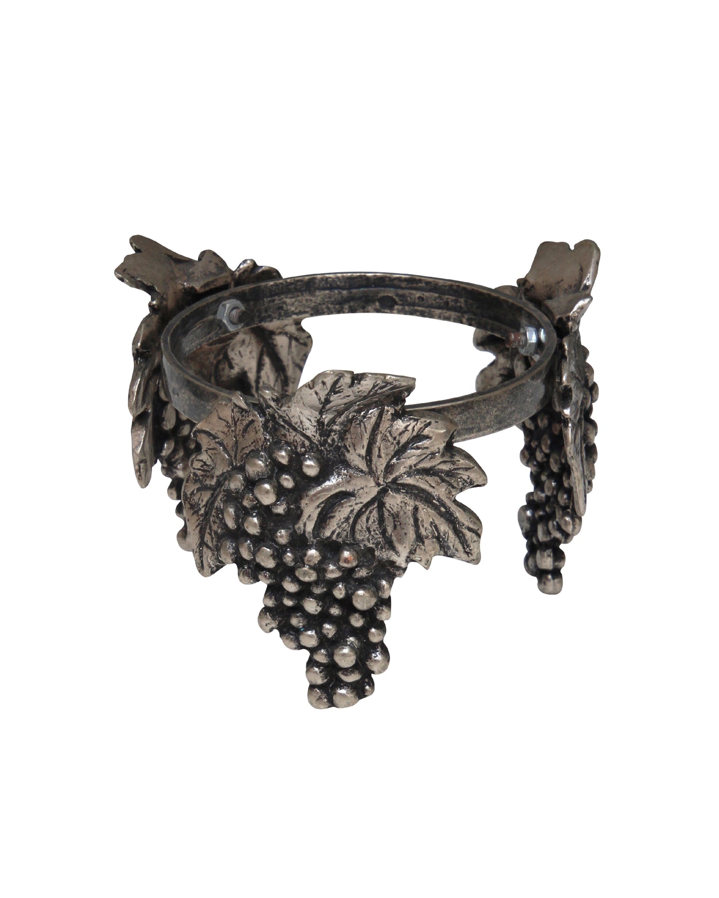 Grape antique nickel ostrich egg stand