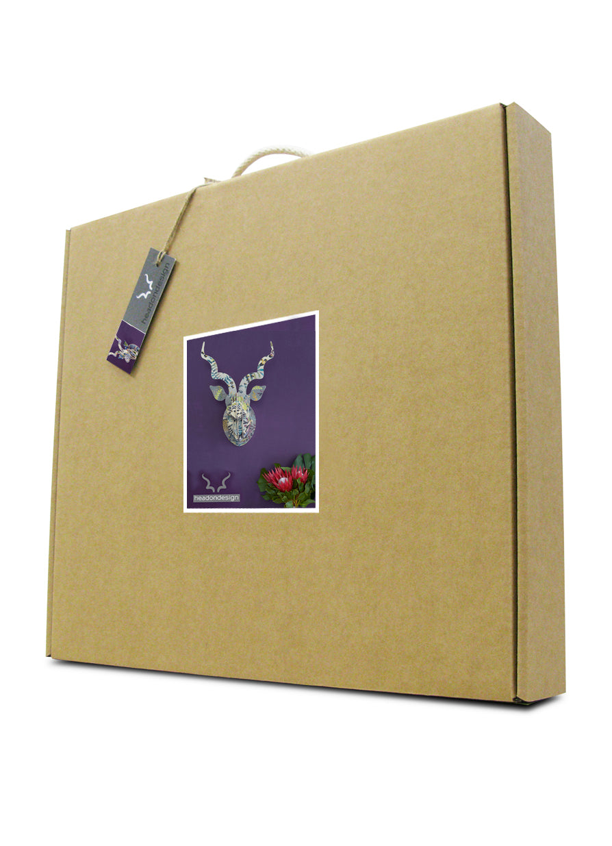 Kudu with Artist Leopard Print wall mount