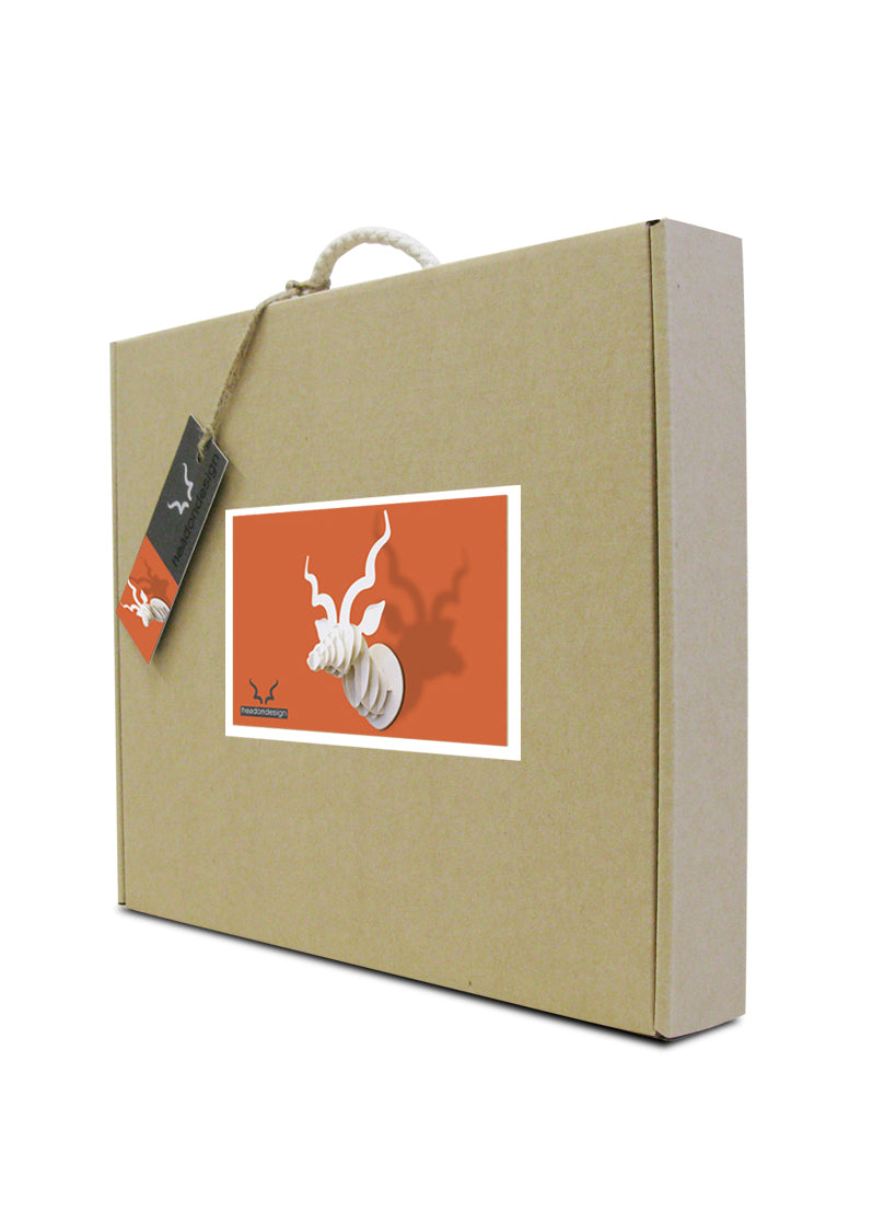 Small Kudu head in paperboard wall mount