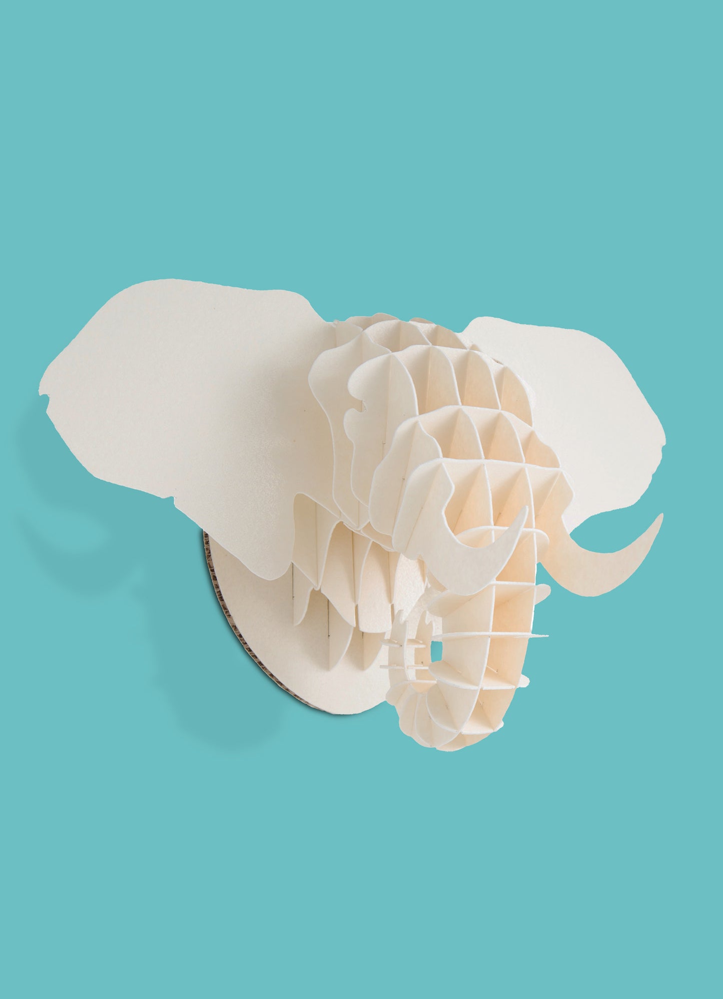 Small Elephant head in paperboard wall mount
