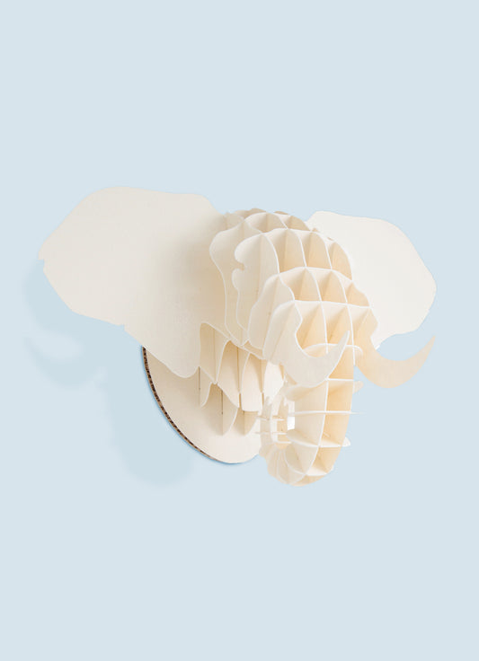 Small Elephant head in paperboard wall mount