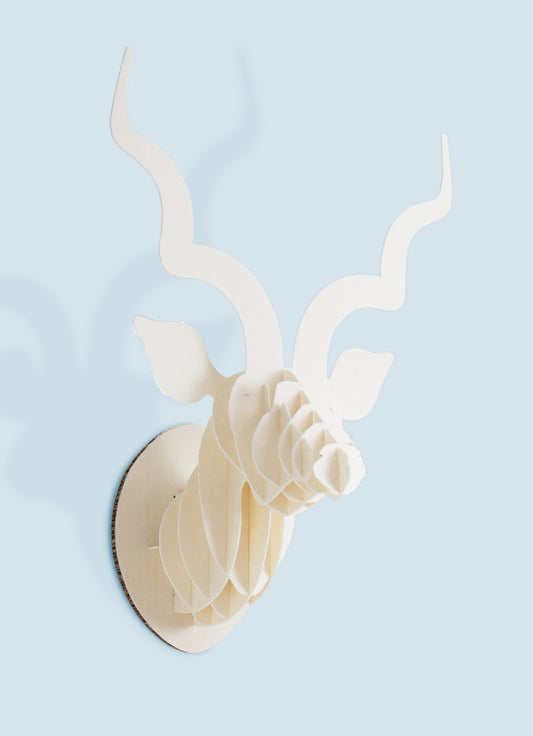 Small Kudu head in paperboard wall mount