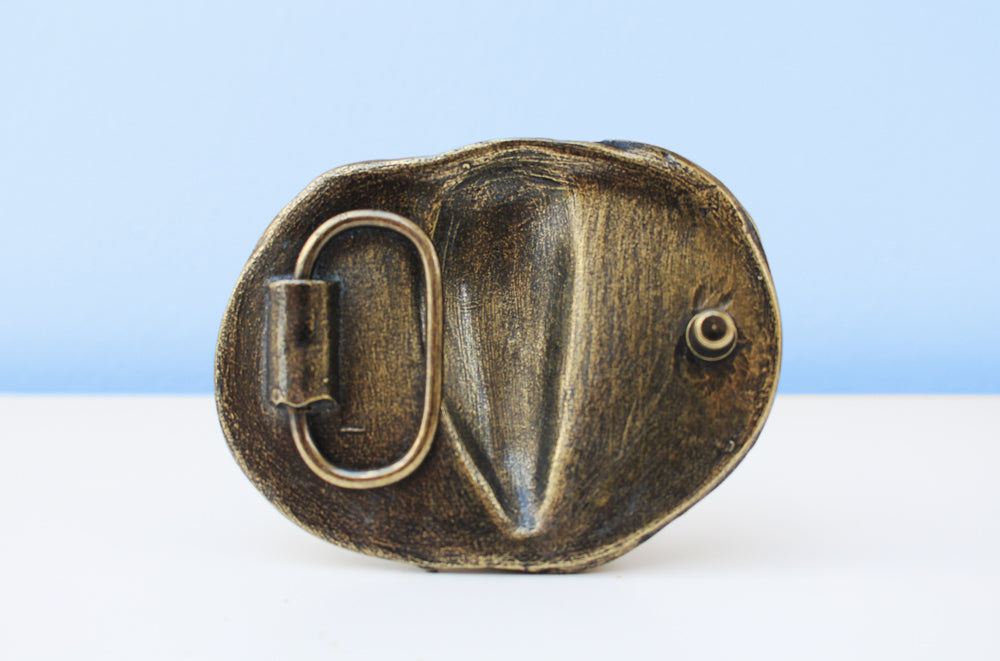 Brass elephant belt buckle