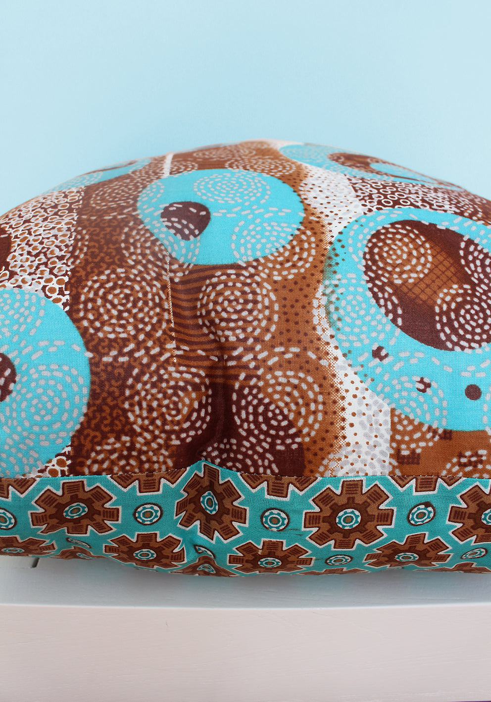 Choose from various turquoise & brown Java African wax print scatter cushions