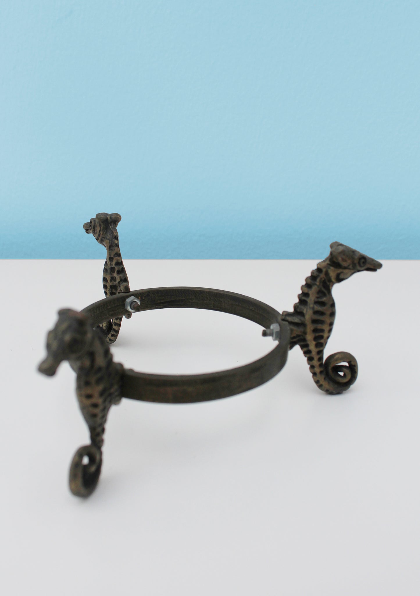 Seahorse brass stand