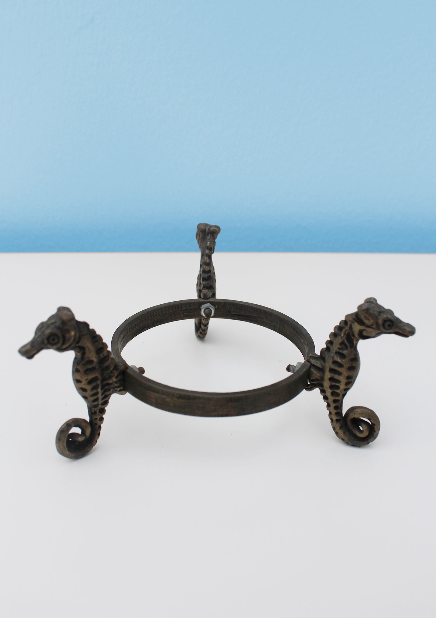 Seahorse brass stand