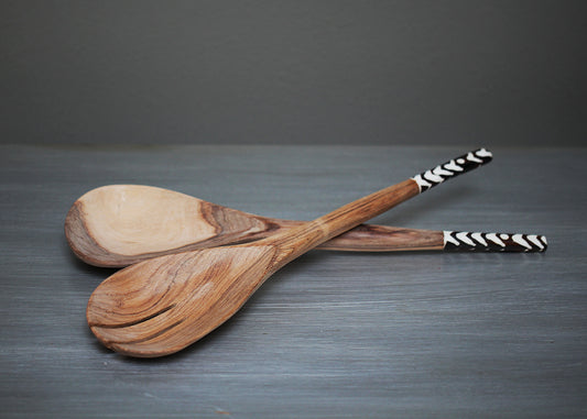 Bonehandle salad servers