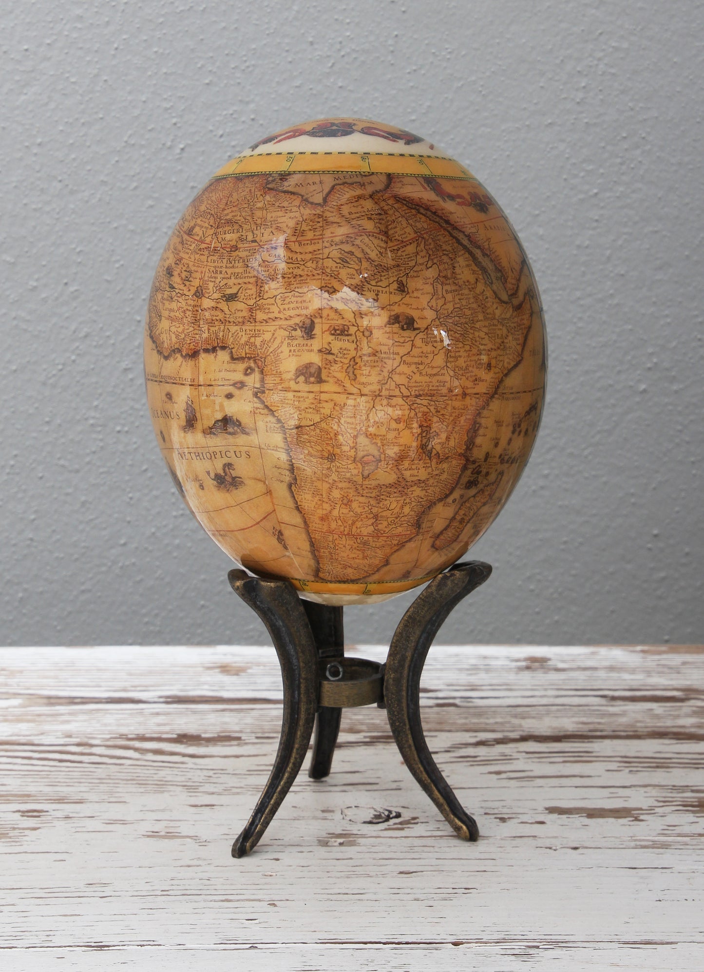 Decoupage Big 5 ostrich egg