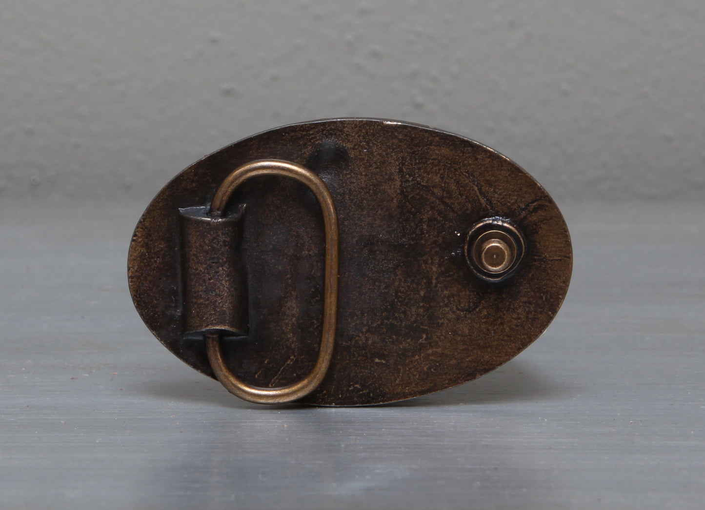 Brass African buffalo belt buckle