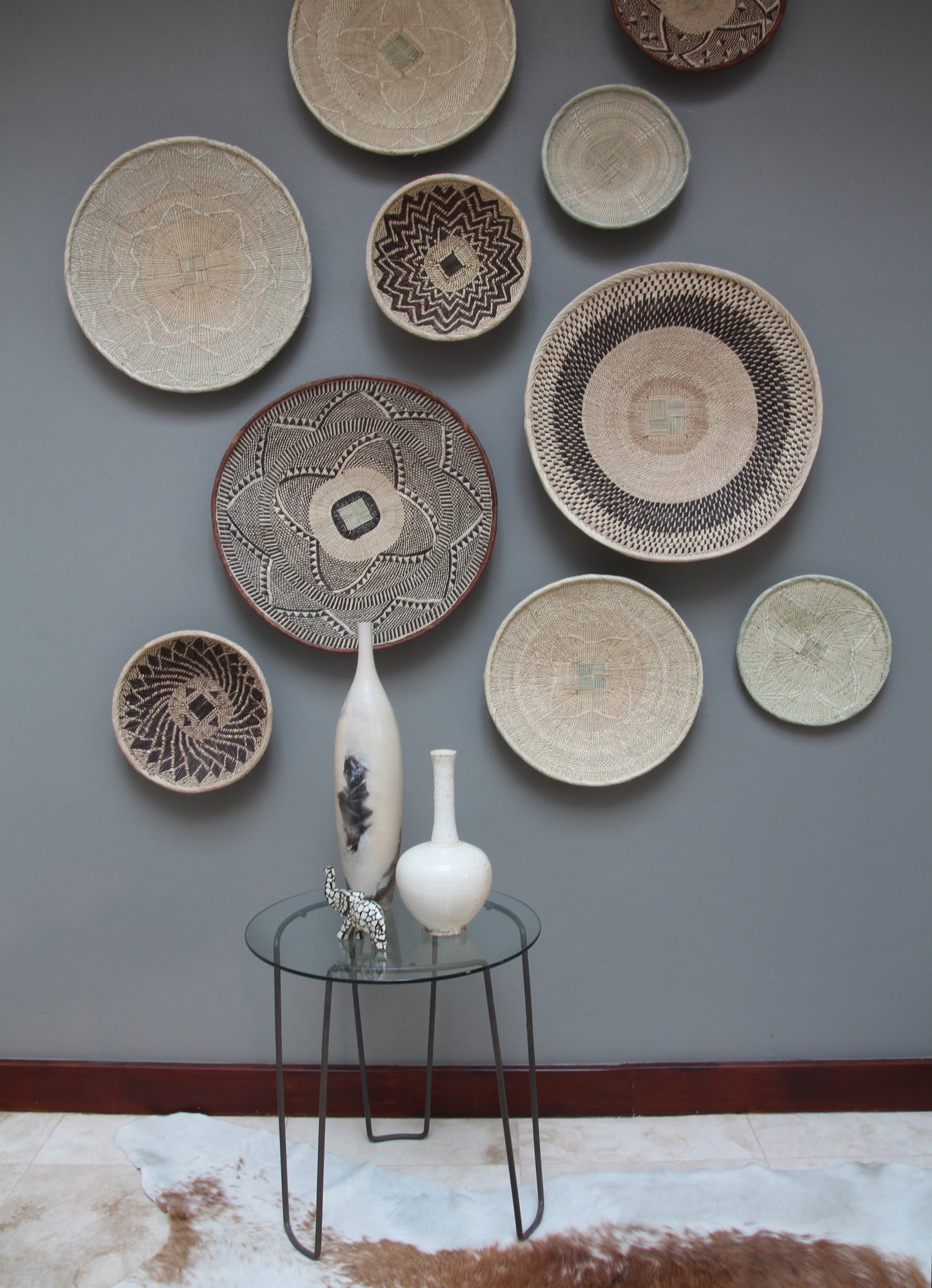 African Tonga natural basket 45cm