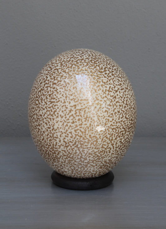 Speckled cream and gold ostrich egg