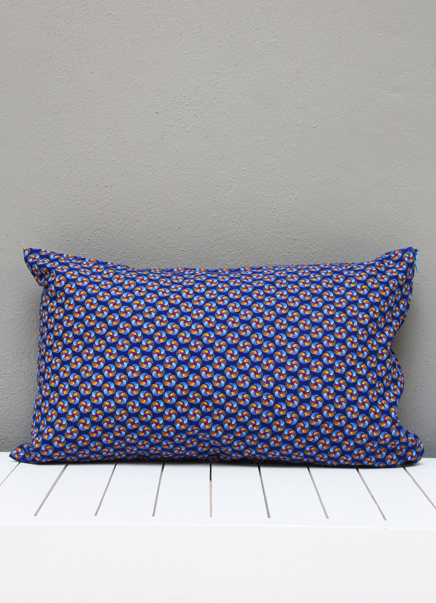 Navy blue African Shweshwe scatter cushion