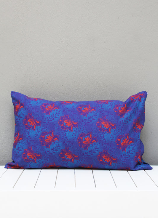 Navy blue African Shweshwe scatter cushion