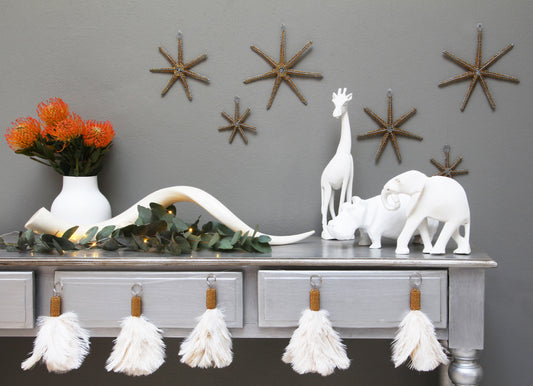 Christmas gold beaded star decorations