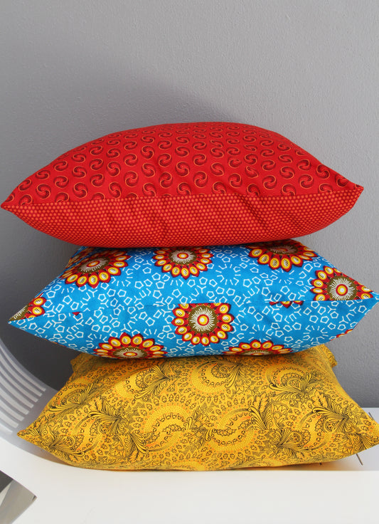 Mixed set of Shwe-shwe & Java print scatter cushions