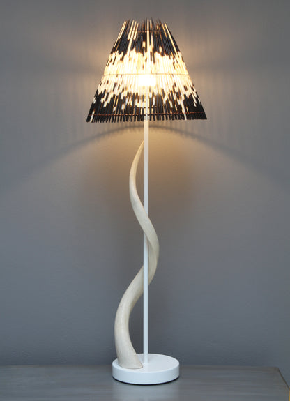 Porcupine quill and kudu horn lamp