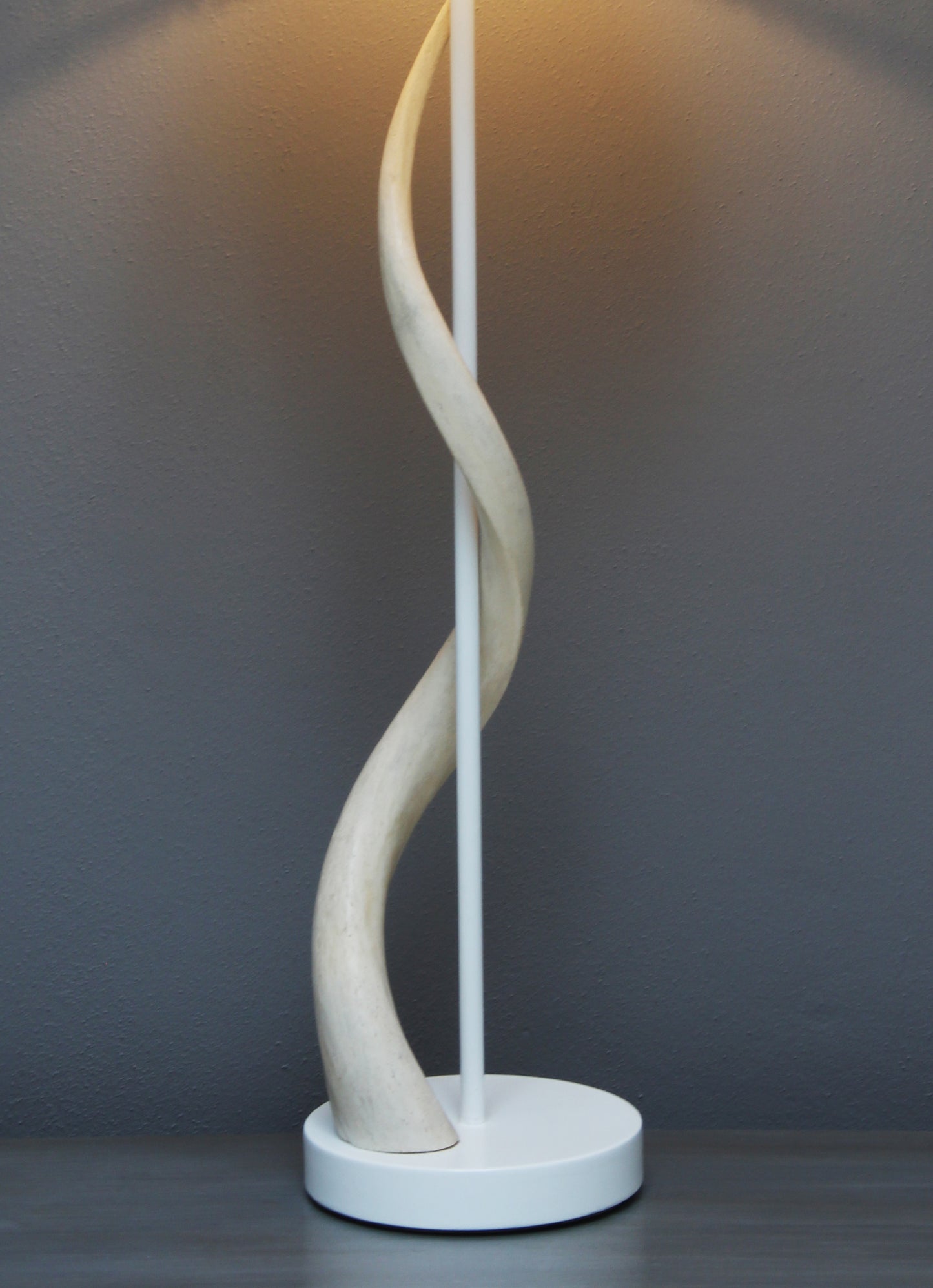 Porcupine quill and kudu horn lamp