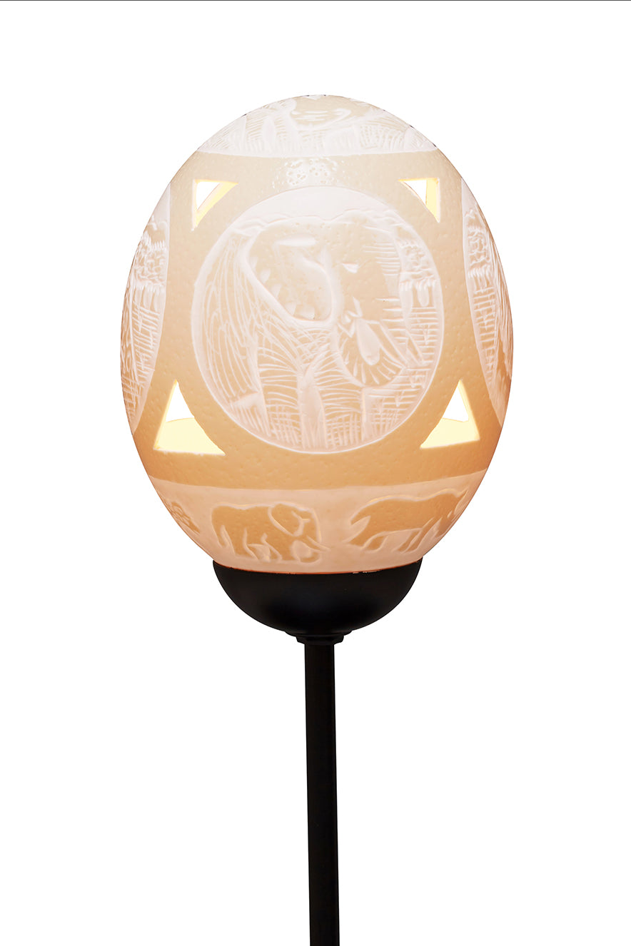 Big 5 Circle ostrich egg lamp