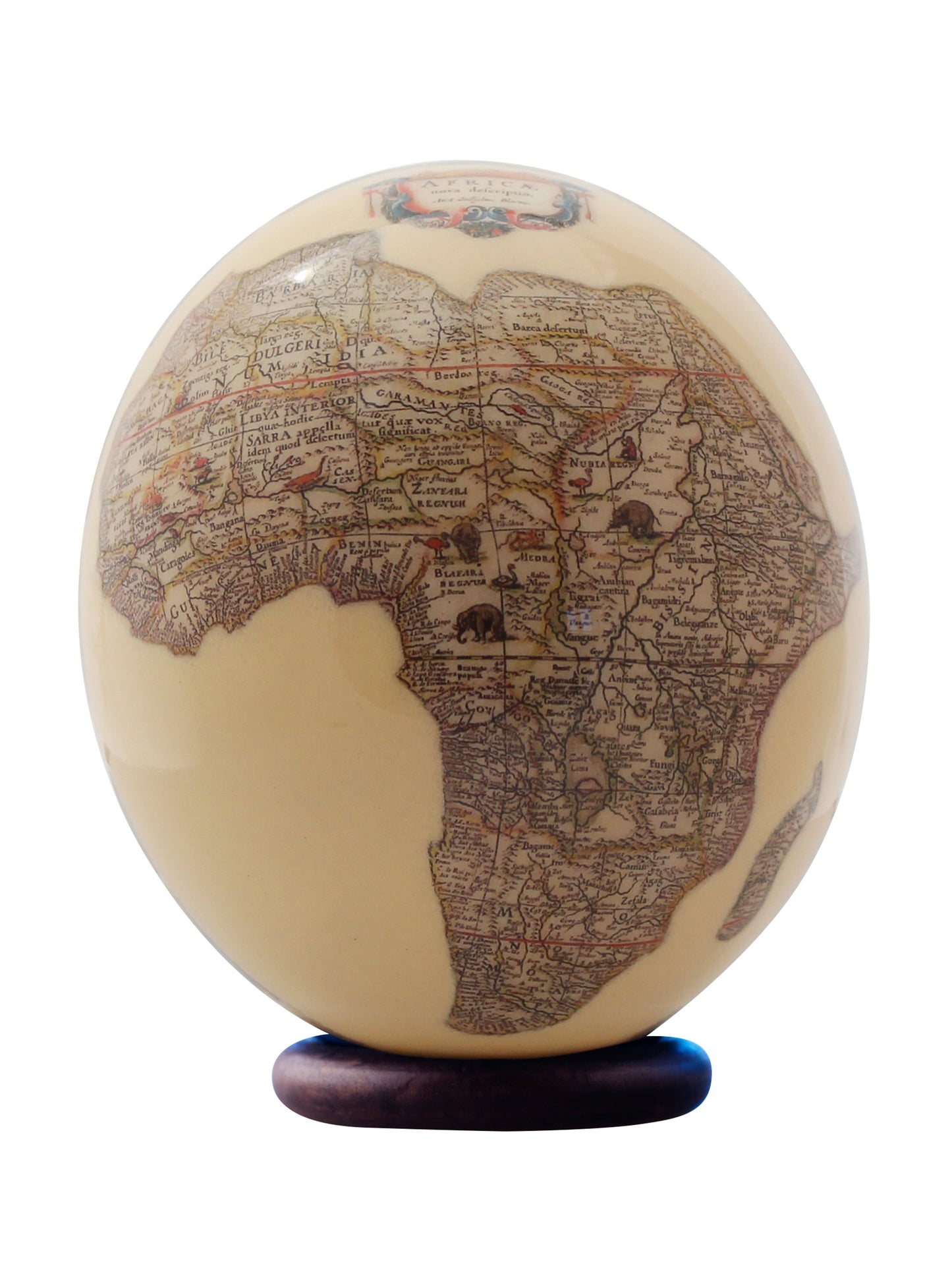 Decoupage leopard ostrich egg