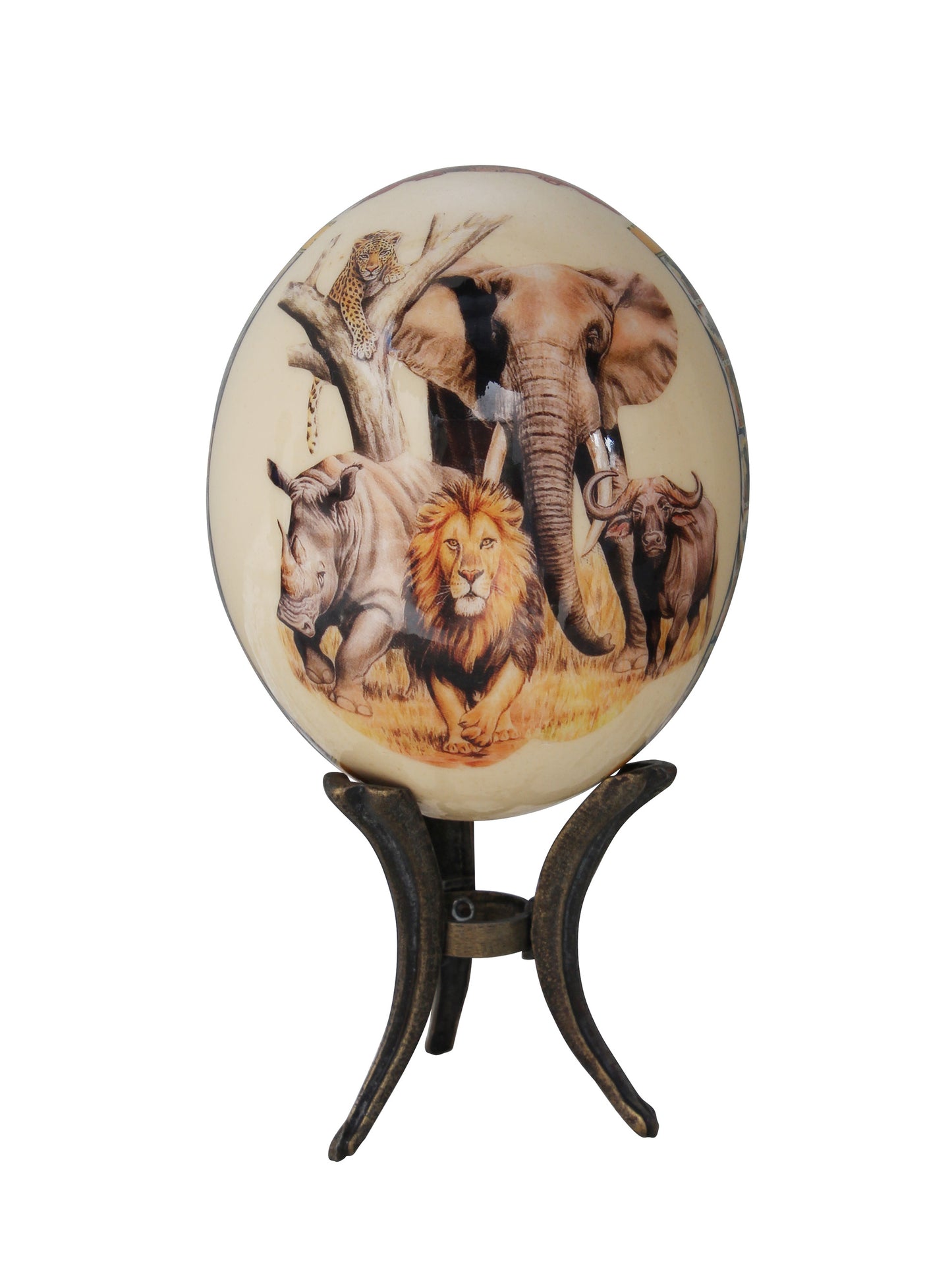 Decoupage Big 5 ostrich egg