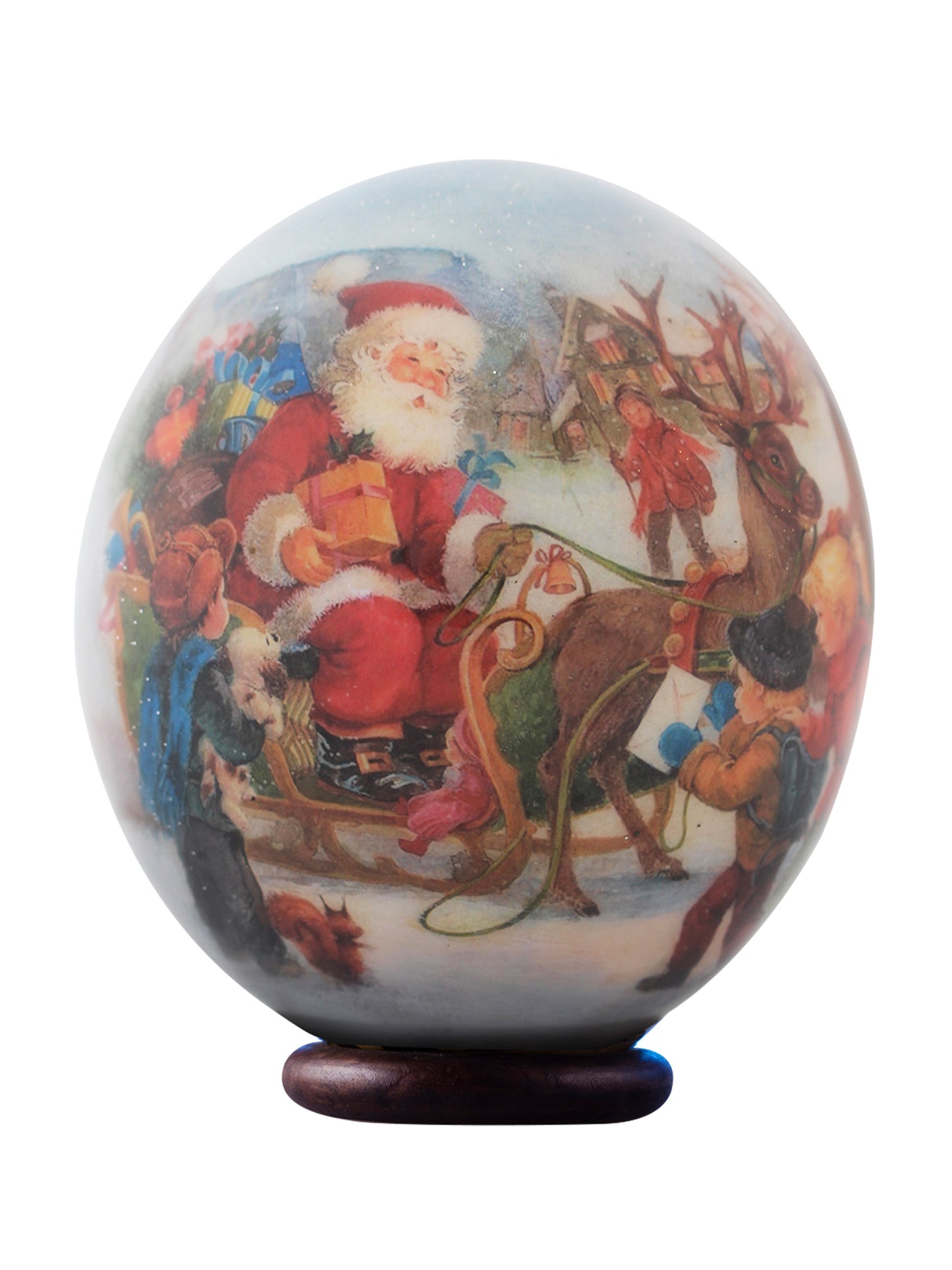 Father Christmas decoupage egg