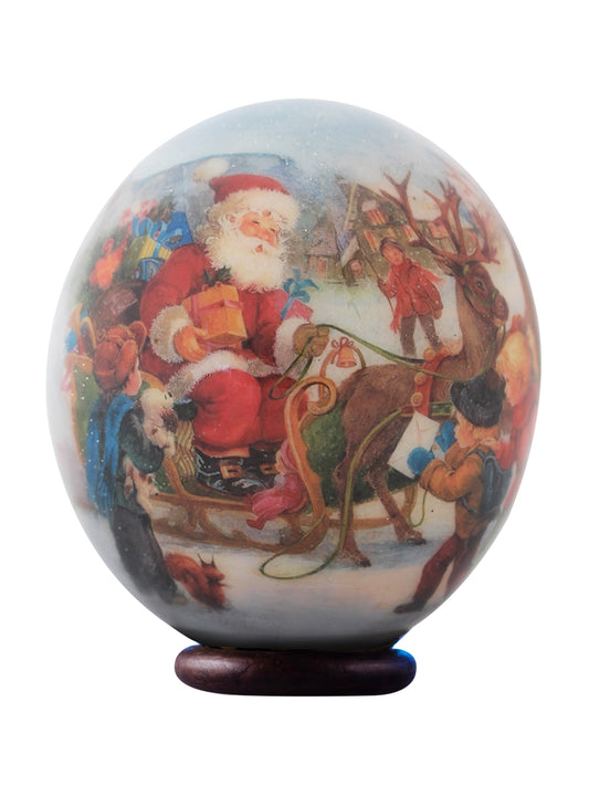 Father Christmas decoupage egg