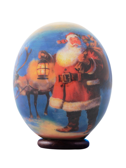 Father Christmas decoupage egg