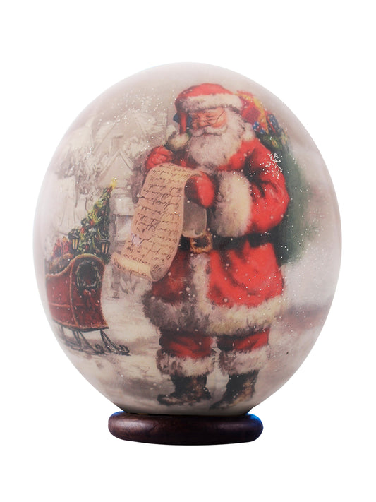 Father Christmas decoupage egg