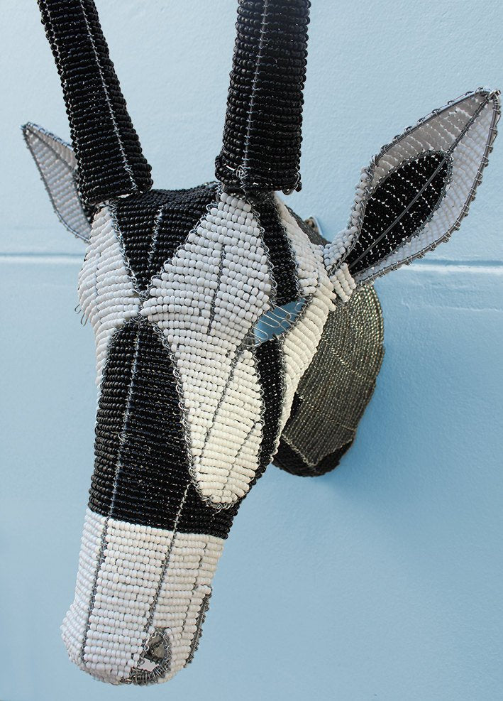 Beaded gemsbok wall mount