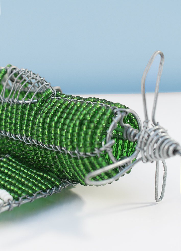 Green-beaded airplane