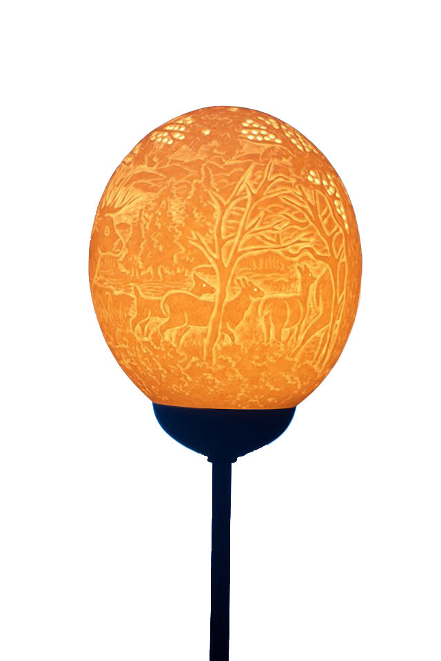 Deer in the forest ostrich eggshell lamp