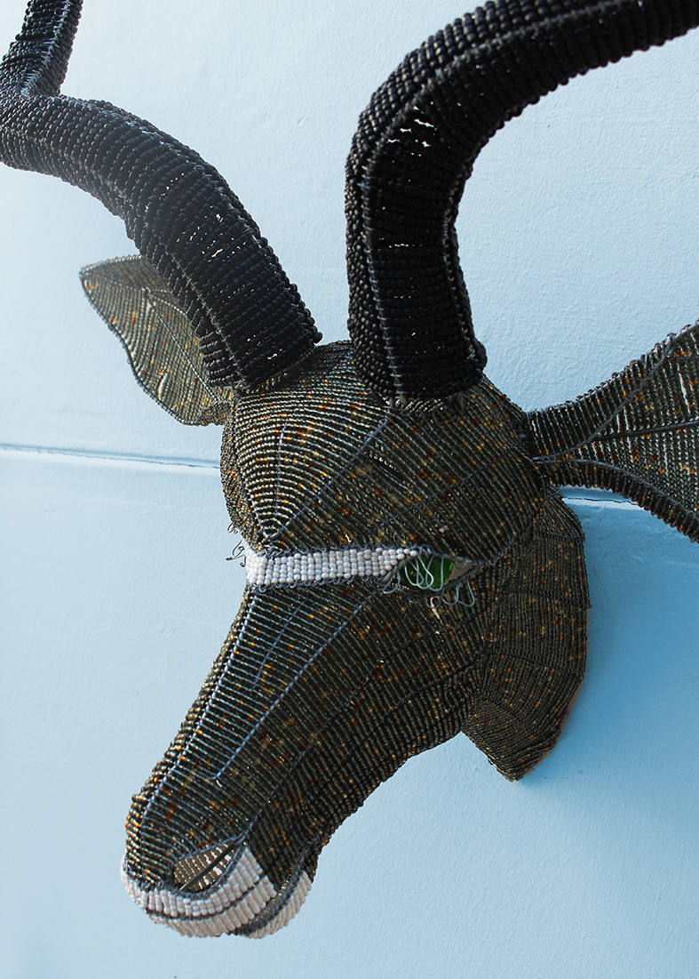 Beaded kudu head
