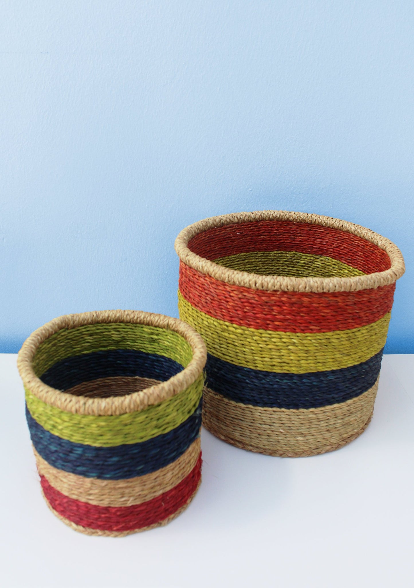 Multi-coloured African waste paper basket
