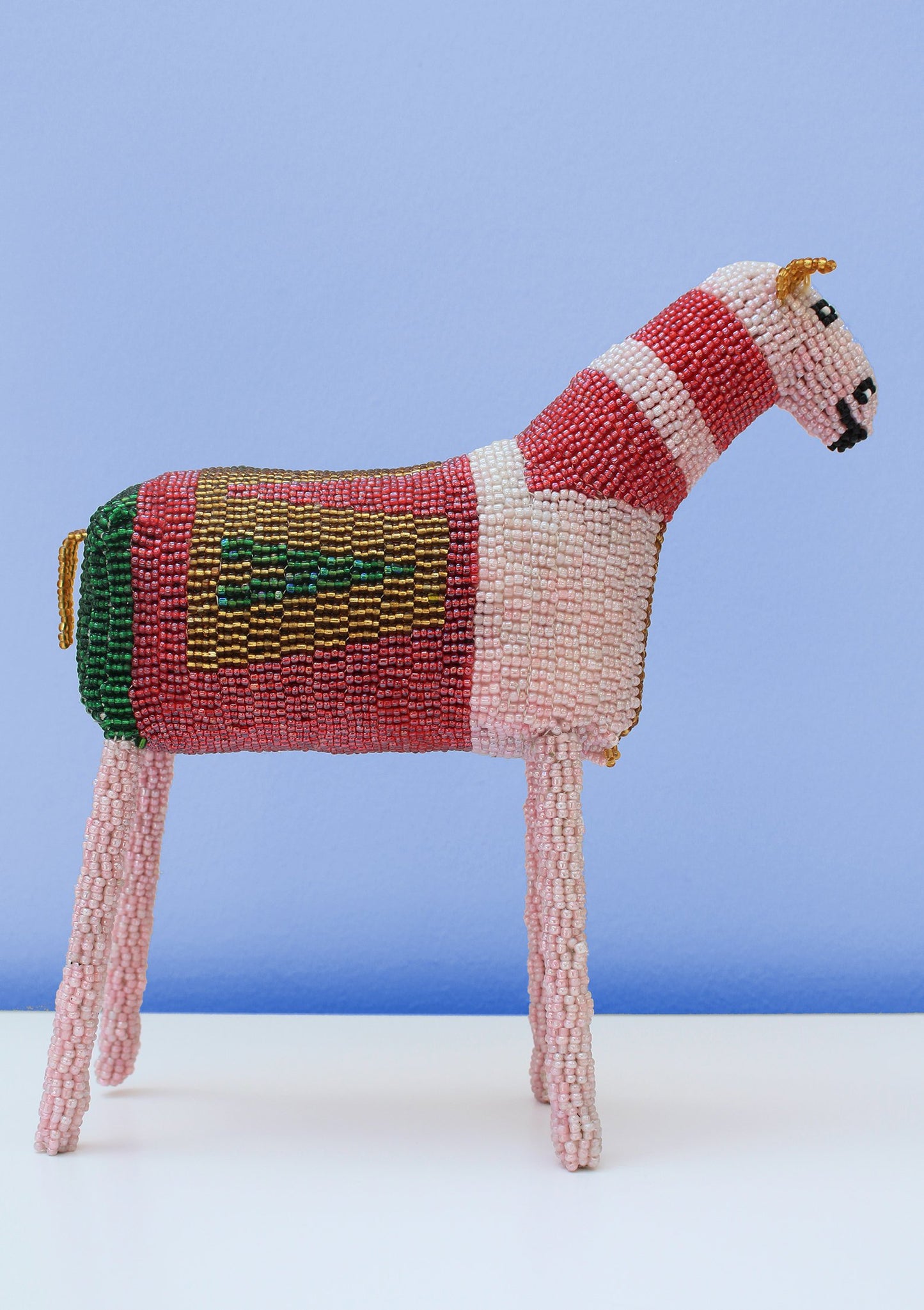 Multi-coloured beaded horse