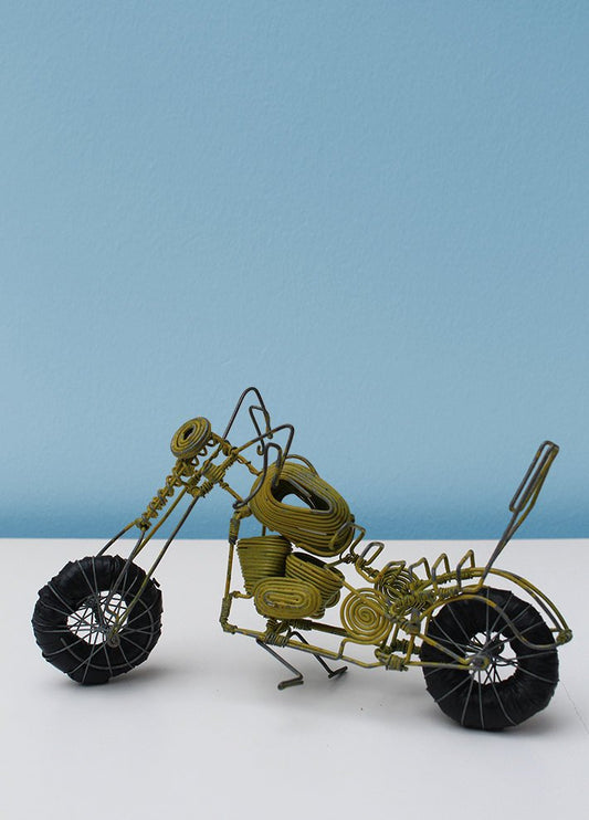 Wire and beaded motorbike