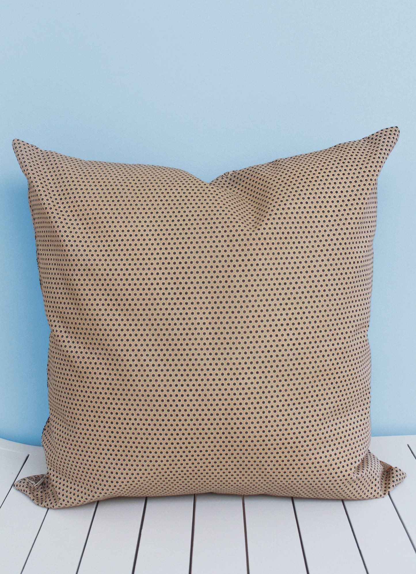 Cream, orange and black Shweshwe scatter cushion